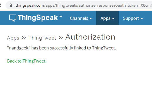 ThingTweet authorization complete